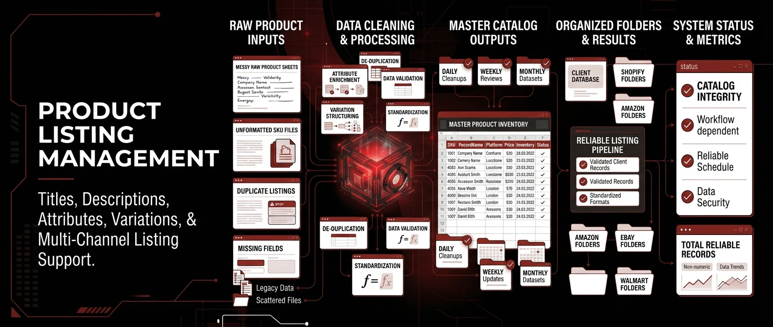 Product listing management product catalog optimization a1 infinity nexus